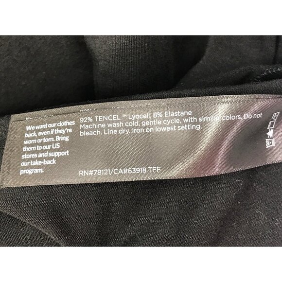 Eileen Fisher Stretch Jersey Knit Scrunch Neck Knee Dress Black Large NEW - Picture 8 of 9